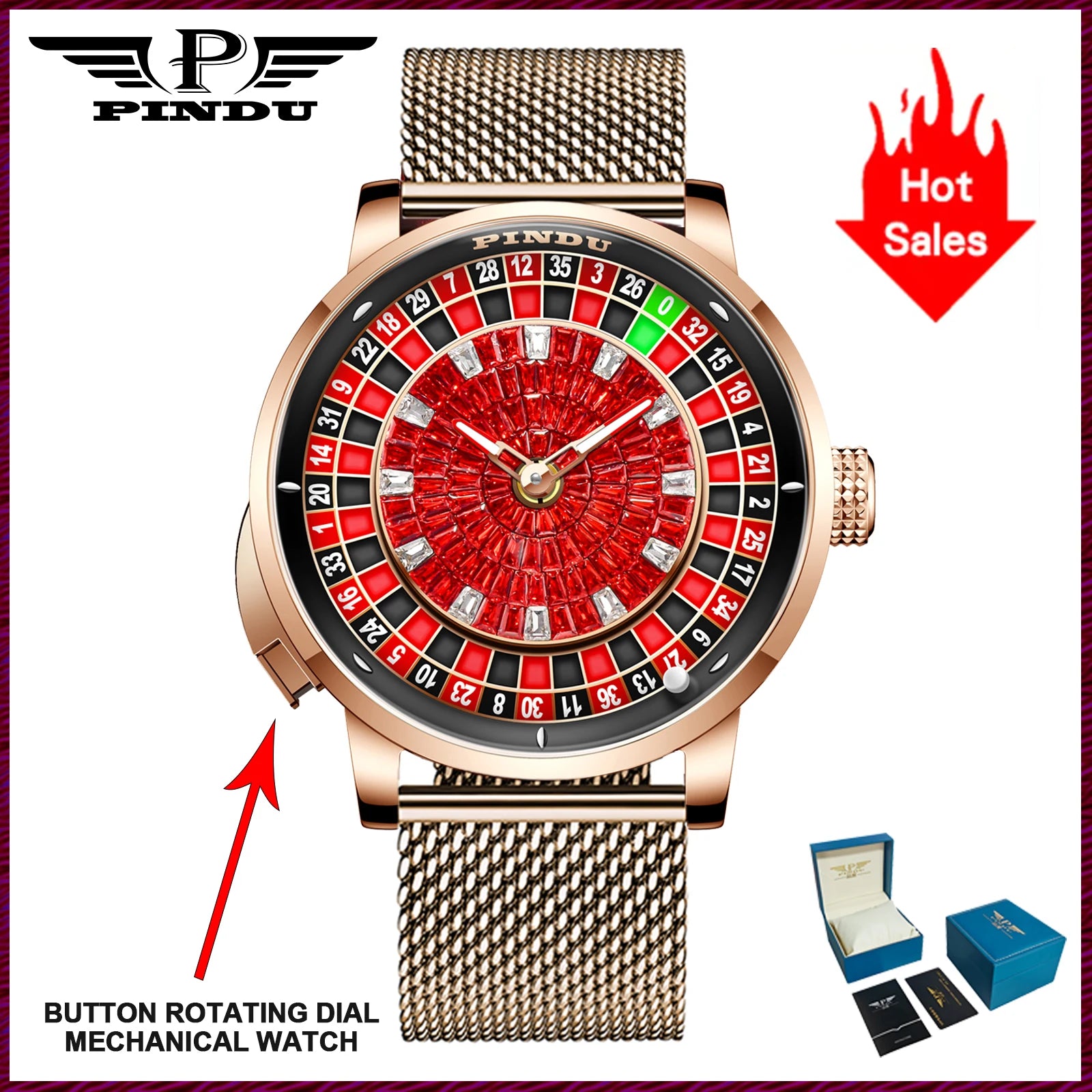 AVEN Royal Roulette Skeleton Watch